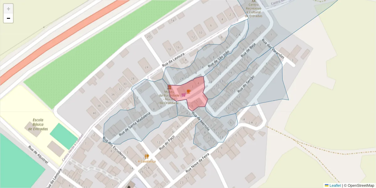 Mapa detalhado do código postal 7780-327 com limites, códigos postais vizinhos e agências dos correios