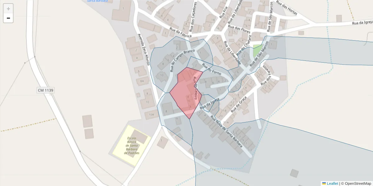 Mapa detalhado do código postal 7780-472 com limites, códigos postais vizinhos e agências dos correios