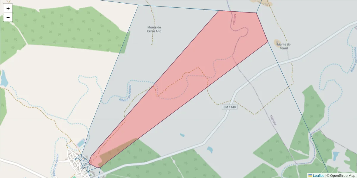 Mapa detalhado do código postal 7780-475 com limites, códigos postais vizinhos e agências dos correios