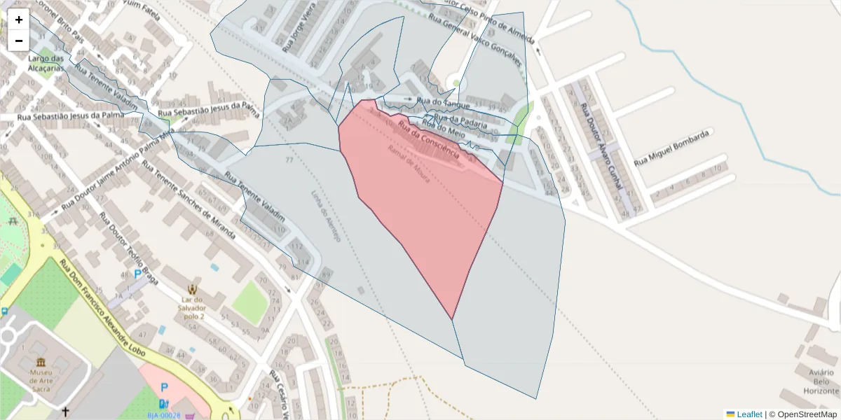 Mapa detalhado do código postal 7800-039 com limites, códigos postais vizinhos e agências dos correios