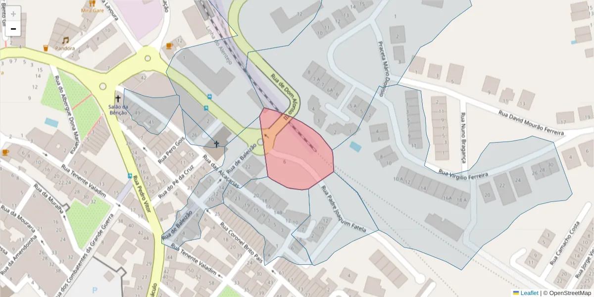 Mapa detalhado do código postal 7800-084 com limites, códigos postais vizinhos e agências dos correios