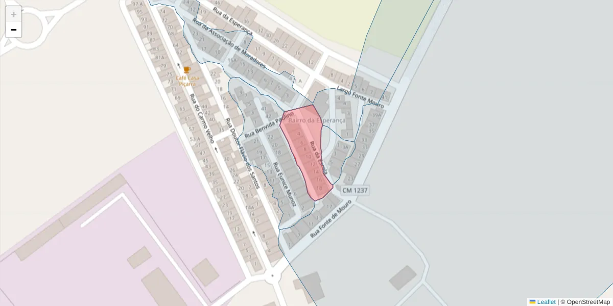 Mapa detalhado do código postal 7800-145 com limites, códigos postais vizinhos e agências dos correios