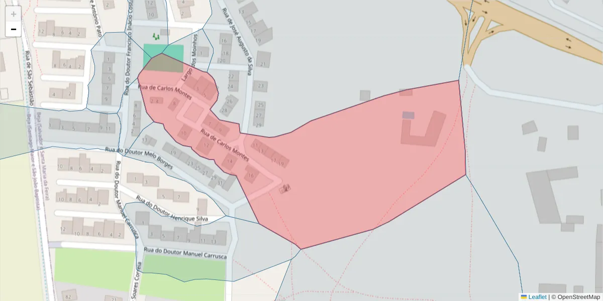 Mapa detalhado do código postal 7800-154 com limites, códigos postais vizinhos e agências dos correios