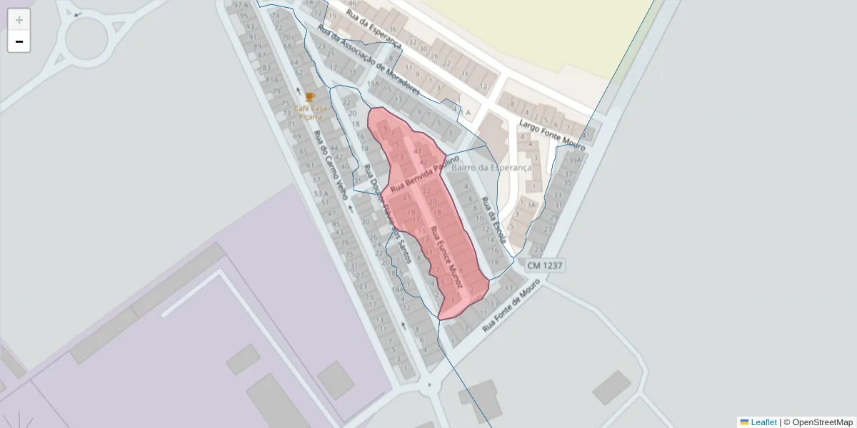 Mapa detalhado do código postal 7800-156 com limites, códigos postais vizinhos e agências dos correios