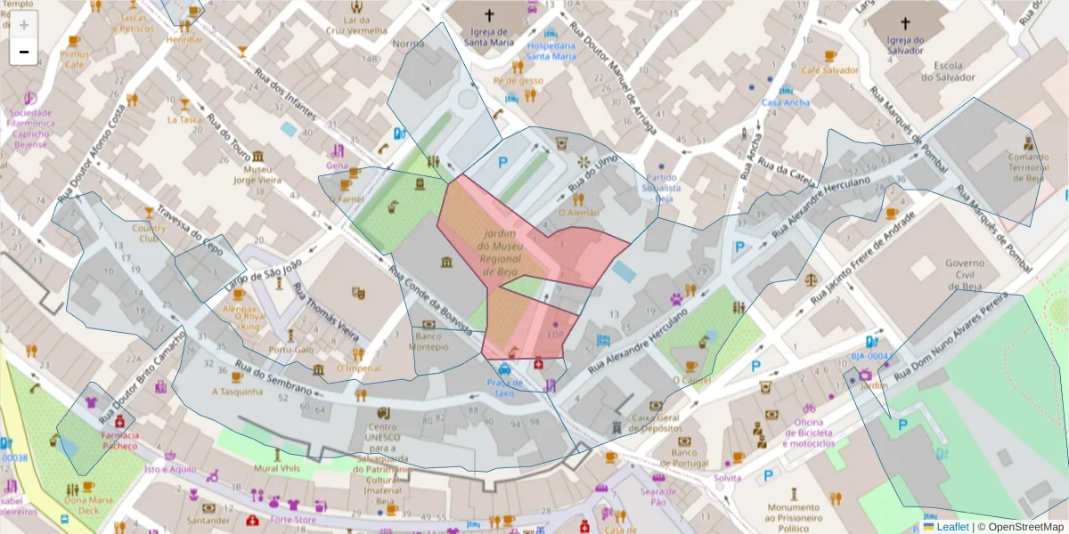 Mapa detalhado do código postal 7800-172 com limites, códigos postais vizinhos e agências dos correios