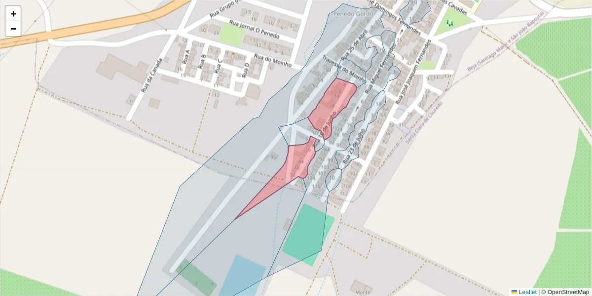 Mapa detalhado do código postal 7800-355 com limites, códigos postais vizinhos e agências dos correios