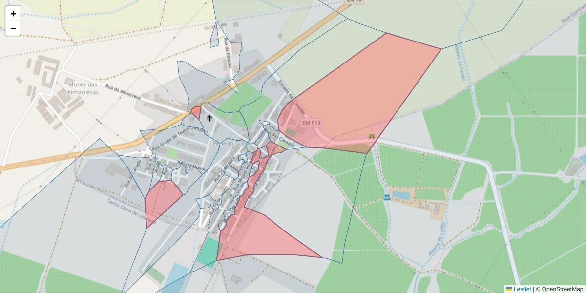 Mapa detalhado do código postal 7800-360 com limites, códigos postais vizinhos e agências dos correios