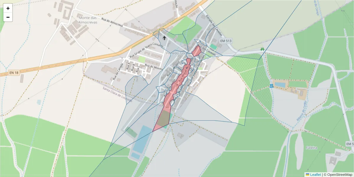 Mapa detalhado do código postal 7800-361 com limites, códigos postais vizinhos e agências dos correios