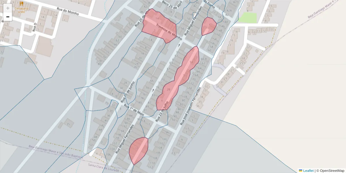 Mapa detalhado do código postal 7800-367 com limites, códigos postais vizinhos e agências dos correios