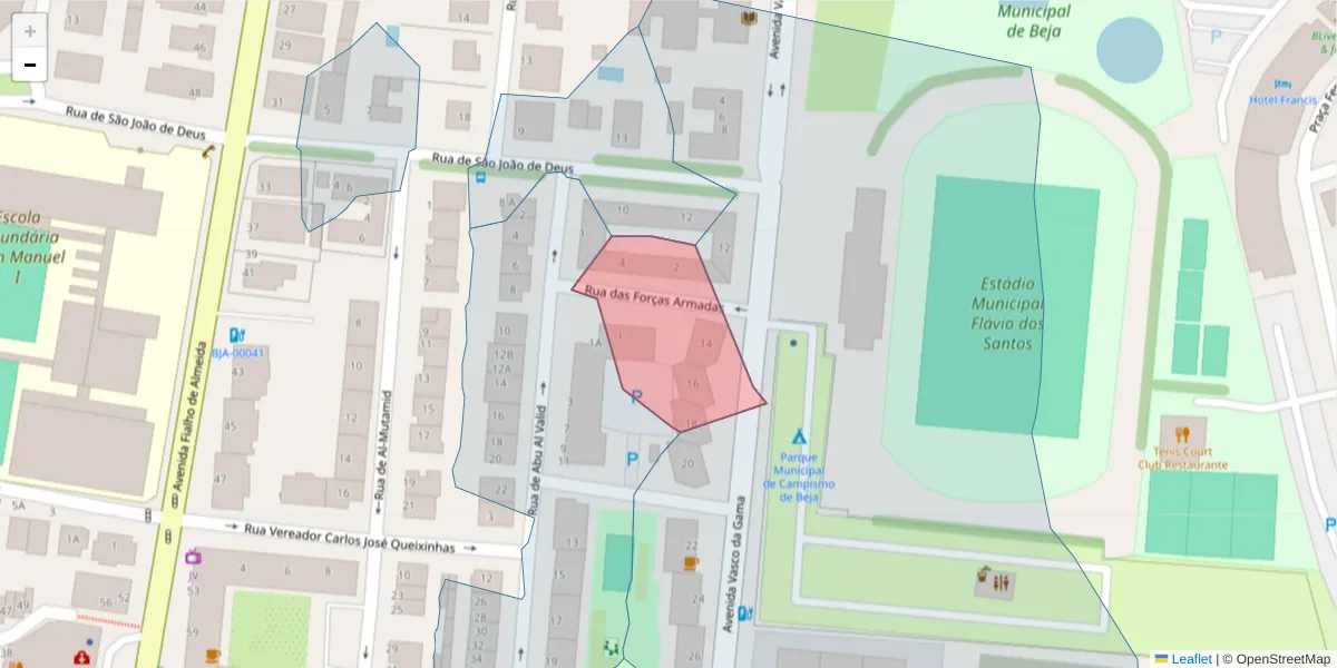Mapa detalhado do código postal 7800-465 com limites, códigos postais vizinhos e agências dos correios