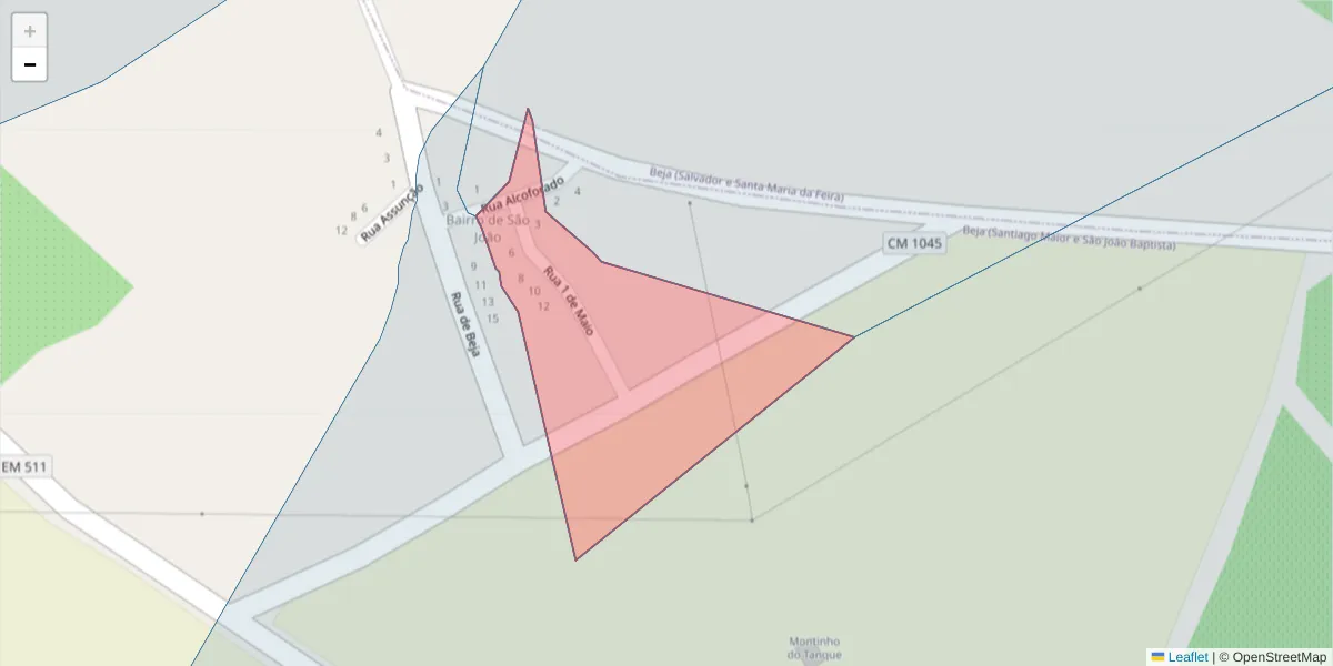 Mapa detalhado do código postal 7800-510 com limites, códigos postais vizinhos e agências dos correios