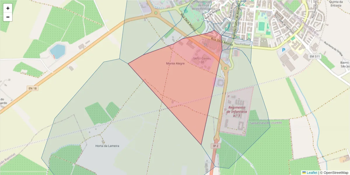 Mapa detalhado do código postal 7800-522 com limites, códigos postais vizinhos e agências dos correios
