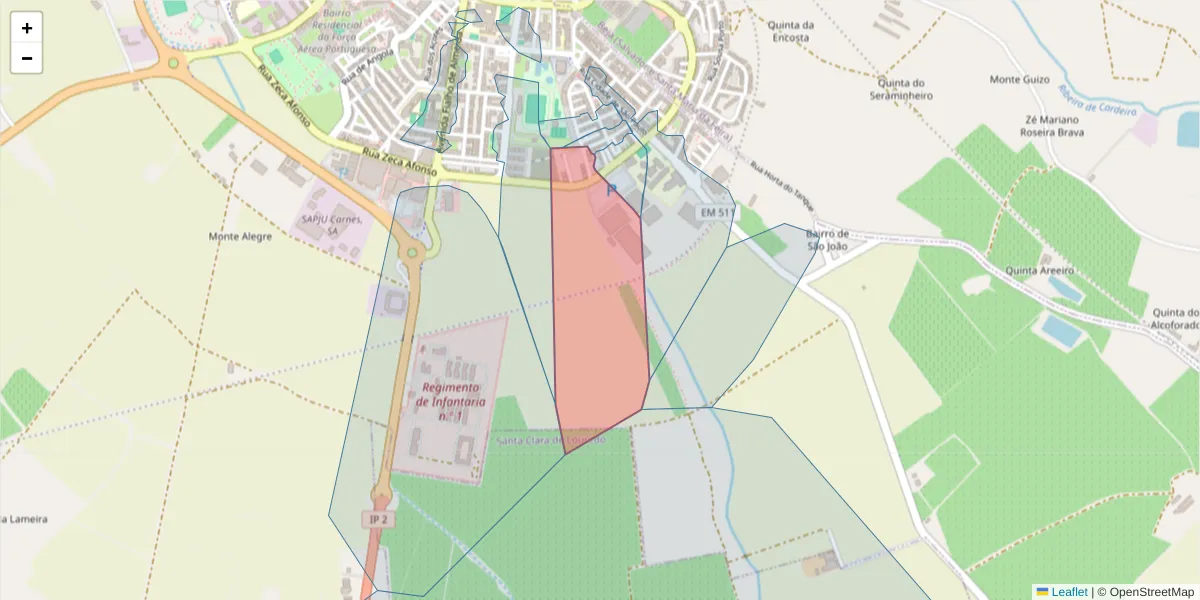 Mapa detalhado do código postal 7800-551 com limites, códigos postais vizinhos e agências dos correios