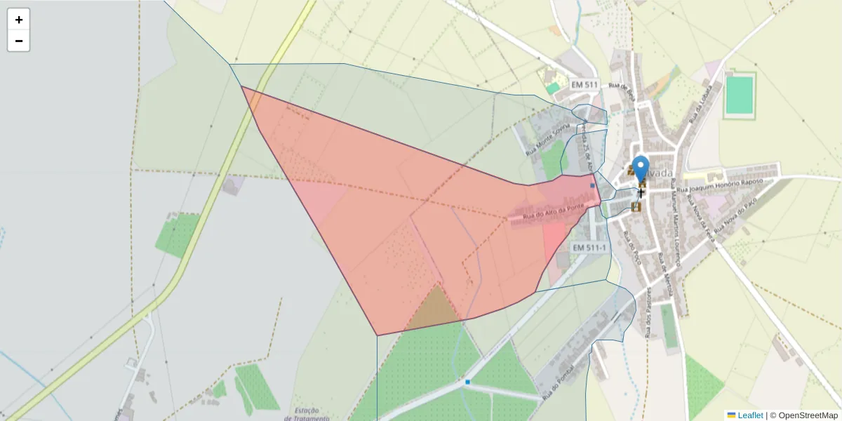 Mapa detalhado do código postal 7800-681 com limites, códigos postais vizinhos e agências dos correios