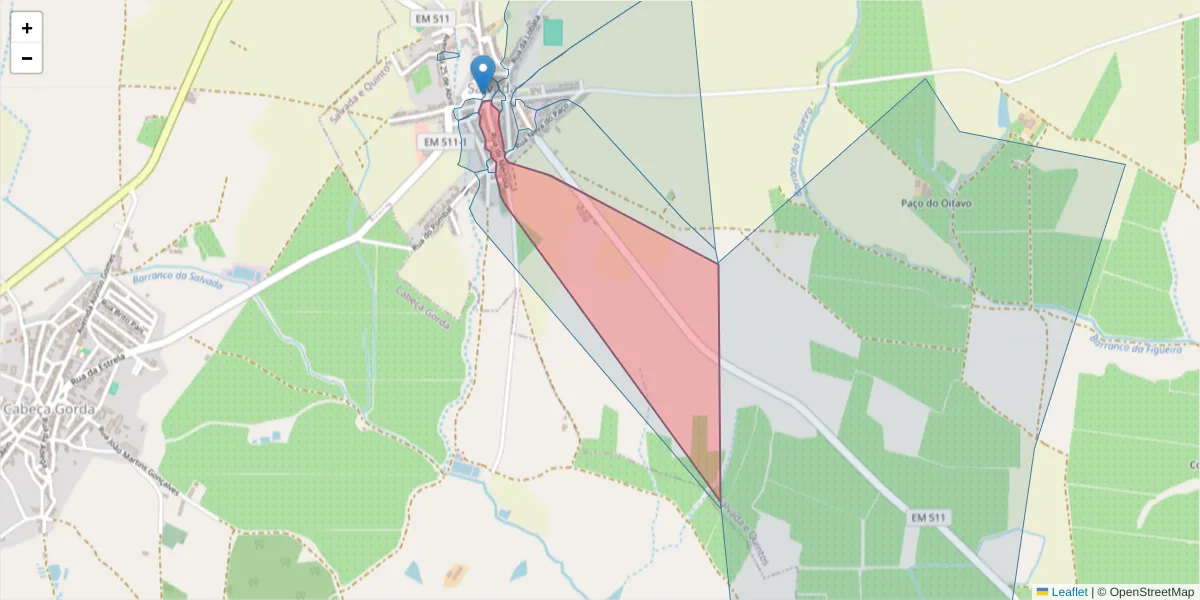 Mapa detalhado do código postal 7800-687 com limites, códigos postais vizinhos e agências dos correios