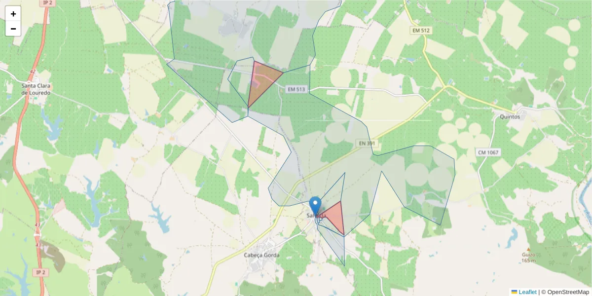 Mapa detalhado do código postal 7800-700 com limites, códigos postais vizinhos e agências dos correios