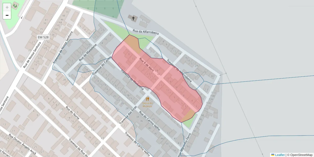 Mapa detalhado do código postal 7800-800 com limites, códigos postais vizinhos e agências dos correios