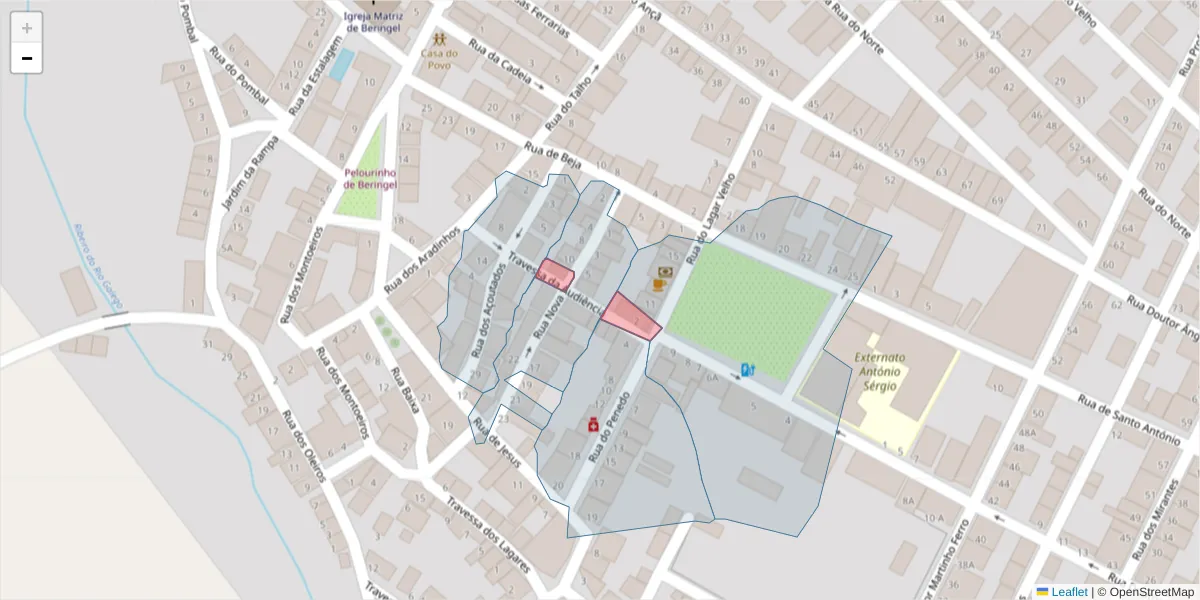Mapa detalhado do código postal 7800-806 com limites, códigos postais vizinhos e agências dos correios