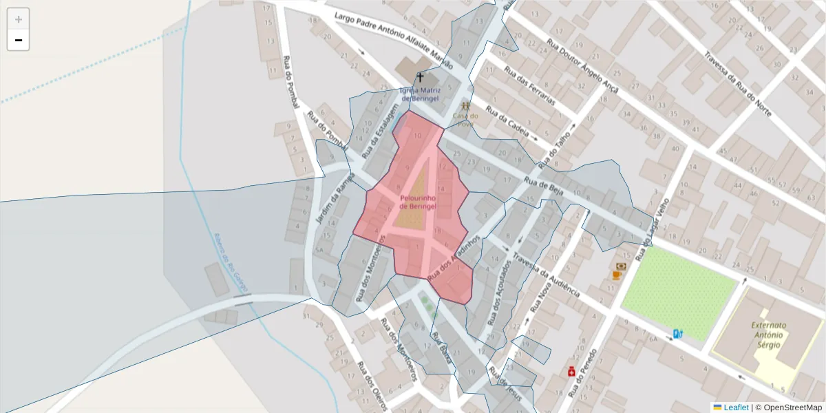 Mapa detalhado do código postal 7800-832 com limites, códigos postais vizinhos e agências dos correios