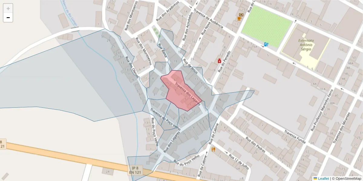 Mapa detalhado do código postal 7800-857 com limites, códigos postais vizinhos e agências dos correios