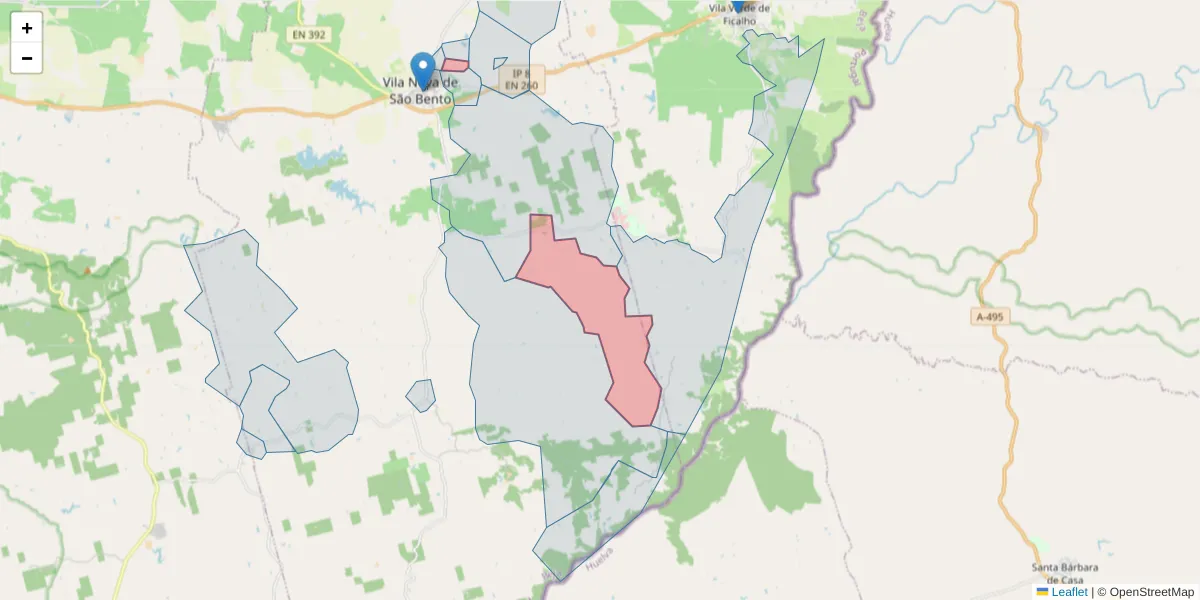Mapa detalhado do código postal 7830-013 com limites, códigos postais vizinhos e agências dos correios