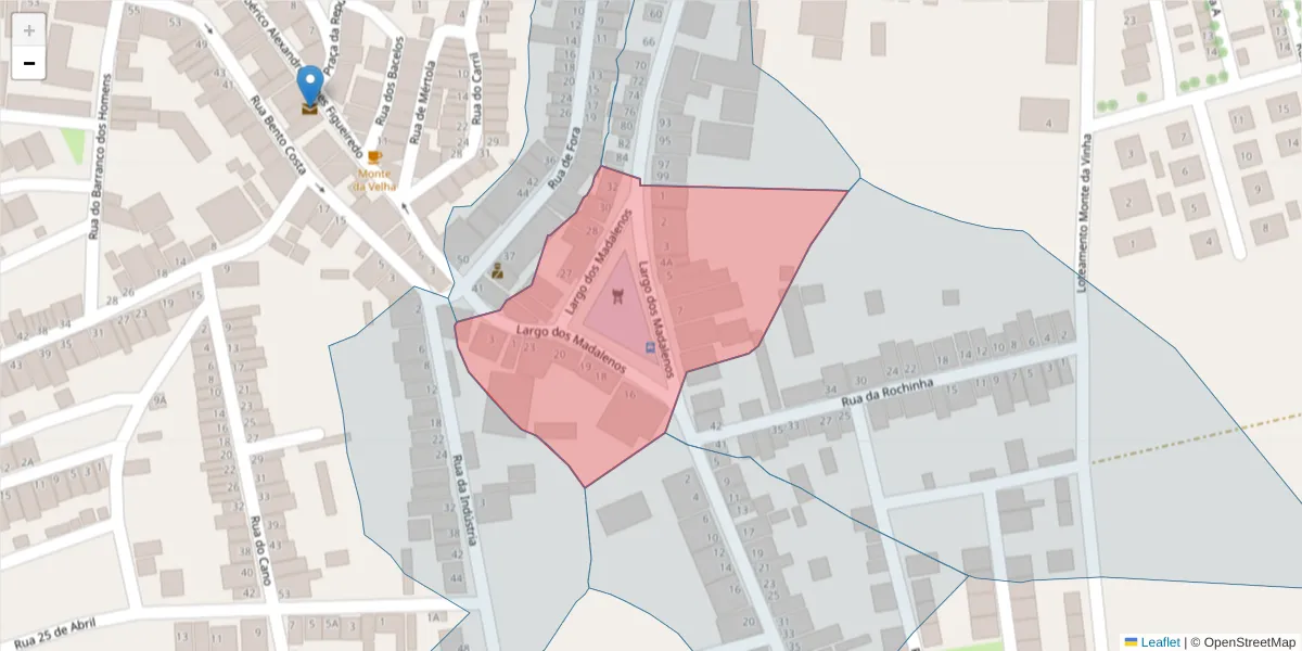 Mapa detalhado do código postal 7830-056 com limites, códigos postais vizinhos e agências dos correios