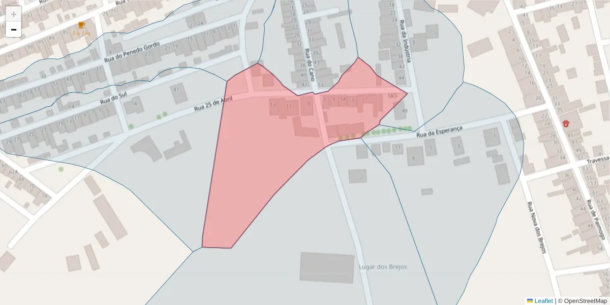 Mapa detalhado do código postal 7830-060 com limites, códigos postais vizinhos e agências dos correios