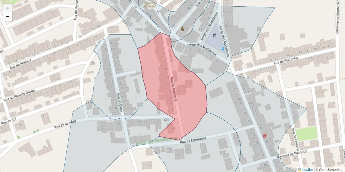 Mapa detalhado do código postal 7830-067 com limites, códigos postais vizinhos e agências dos correios