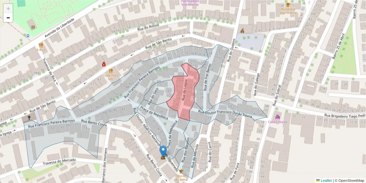 Mapa detalhado do código postal 7830-068 com limites, códigos postais vizinhos e agências dos correios