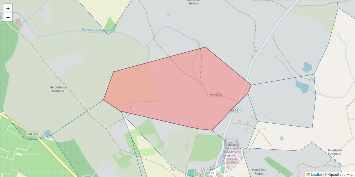 Mapa detalhado do código postal 7830-079 com limites, códigos postais vizinhos e agências dos correios