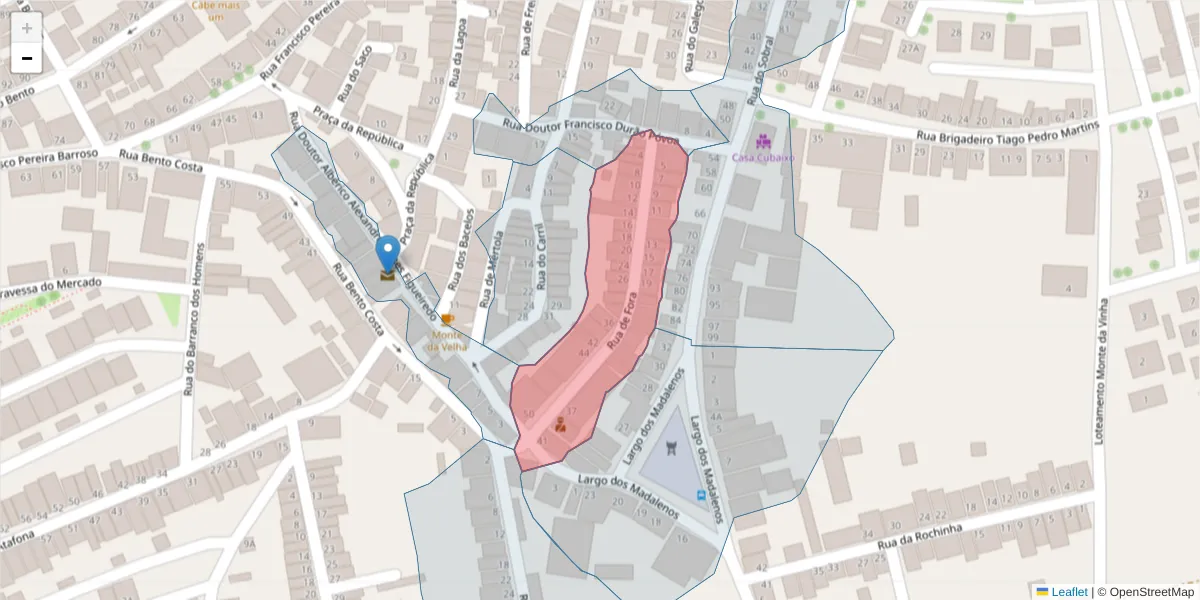 Mapa detalhado do código postal 7830-091 com limites, códigos postais vizinhos e agências dos correios