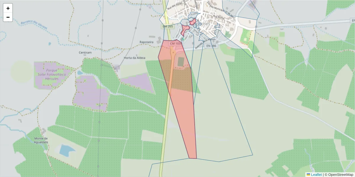 Mapa detalhado do código postal 7830-123 com limites, códigos postais vizinhos e agências dos correios