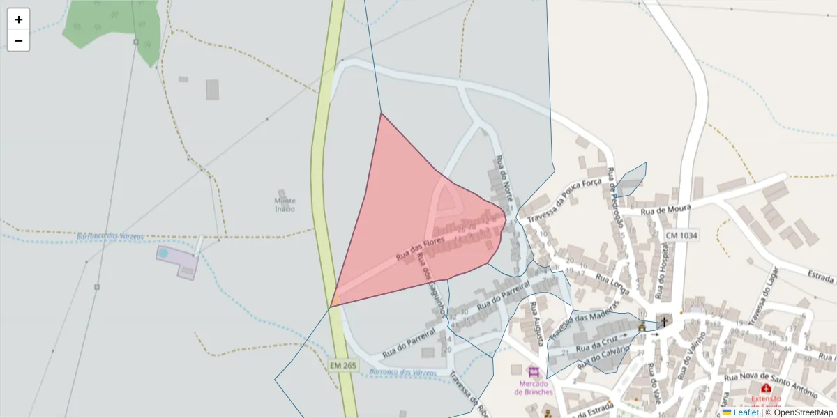 Mapa detalhado do código postal 7830-126 com limites, códigos postais vizinhos e agências dos correios