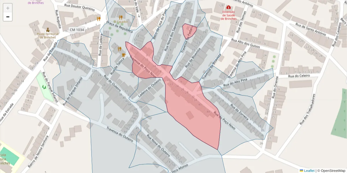 Mapa detalhado do código postal 7830-138 com limites, códigos postais vizinhos e agências dos correios
