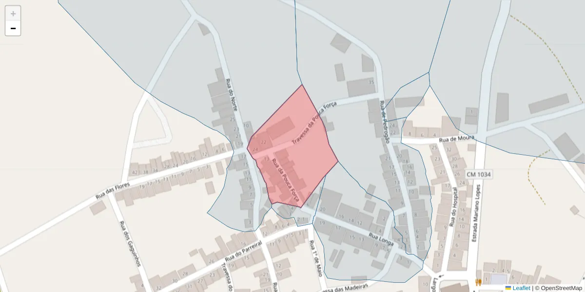 Mapa detalhado do código postal 7830-149 com limites, códigos postais vizinhos e agências dos correios