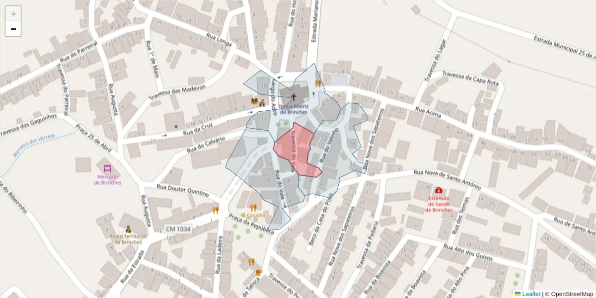 Mapa detalhado do código postal 7830-152 com limites, códigos postais vizinhos e agências dos correios