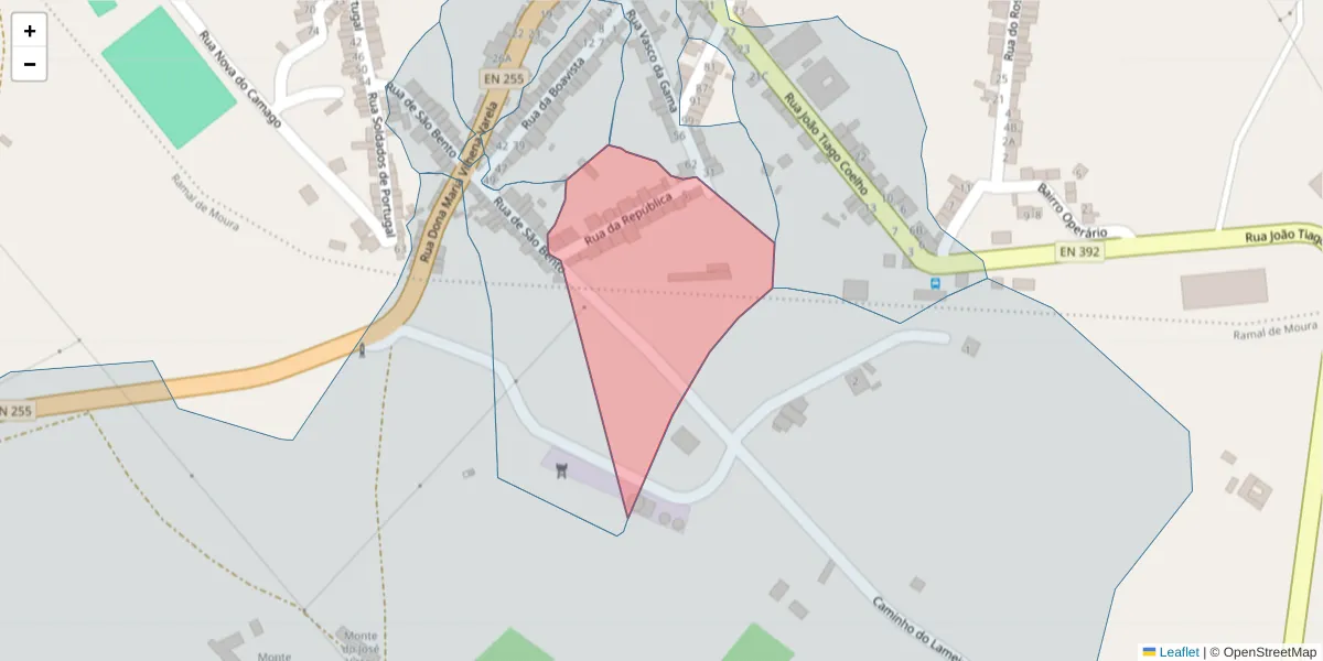Mapa detalhado do código postal 7830-227 com limites, códigos postais vizinhos e agências dos correios