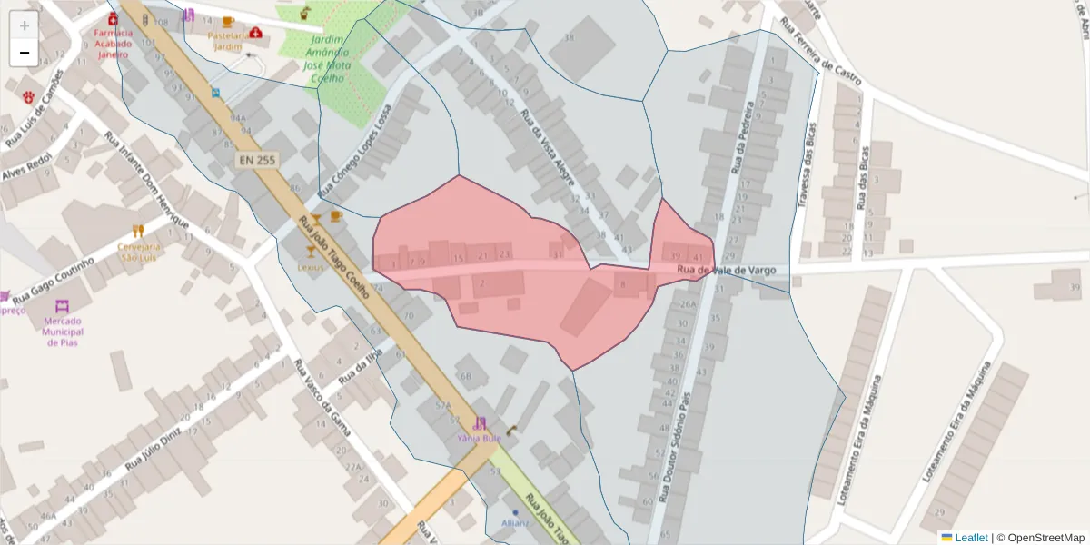 Mapa detalhado do código postal 7830-235 com limites, códigos postais vizinhos e agências dos correios