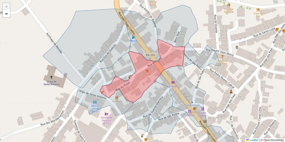 Mapa detalhado do código postal 7830-242 com limites, códigos postais vizinhos e agências dos correios