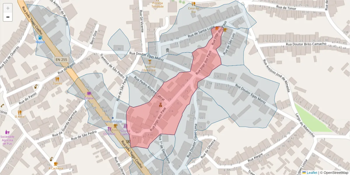 Mapa detalhado do código postal 7830-258 com limites, códigos postais vizinhos e agências dos correios