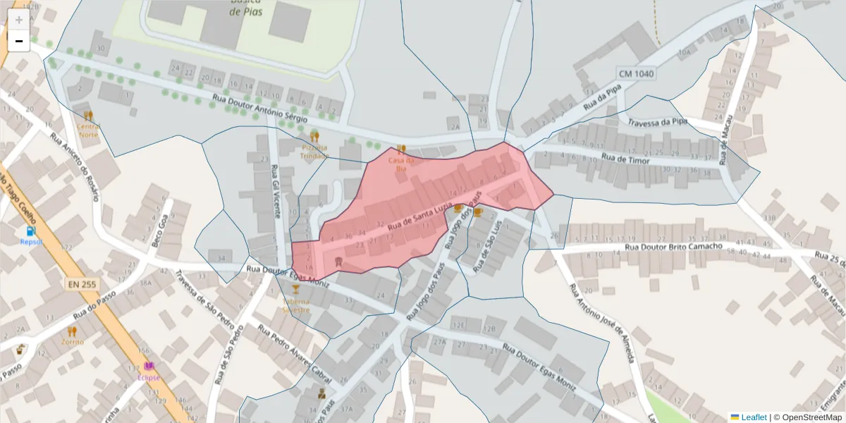 Mapa detalhado do código postal 7830-262 com limites, códigos postais vizinhos e agências dos correios