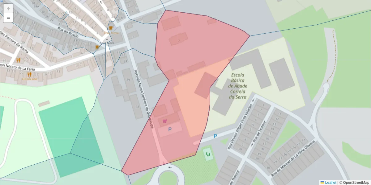 Mapa detalhado do código postal 7830-321 com limites, códigos postais vizinhos e agências dos correios