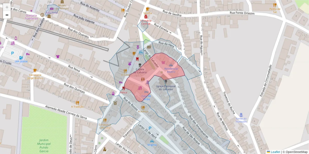 Mapa detalhado do código postal 7830-330 com limites, códigos postais vizinhos e agências dos correios