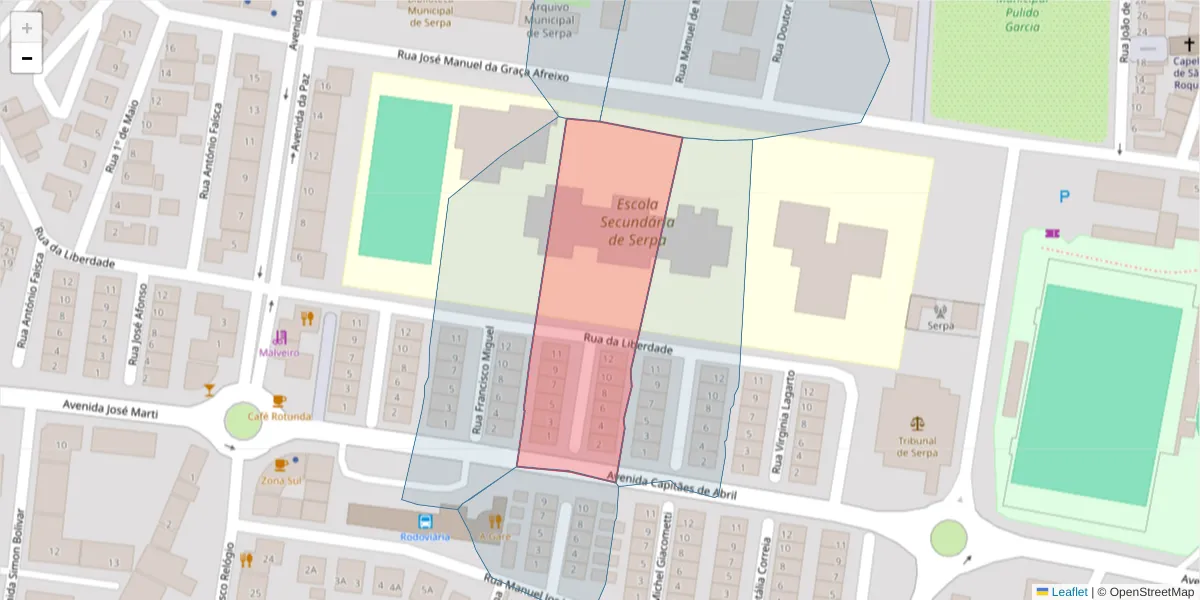 Mapa detalhado do código postal 7830-340 com limites, códigos postais vizinhos e agências dos correios