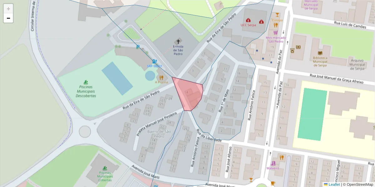 Mapa detalhado do código postal 7830-342 com limites, códigos postais vizinhos e agências dos correios
