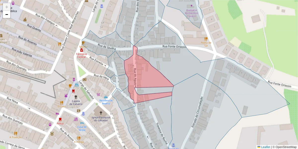 Mapa detalhado do código postal 7830-346 com limites, códigos postais vizinhos e agências dos correios