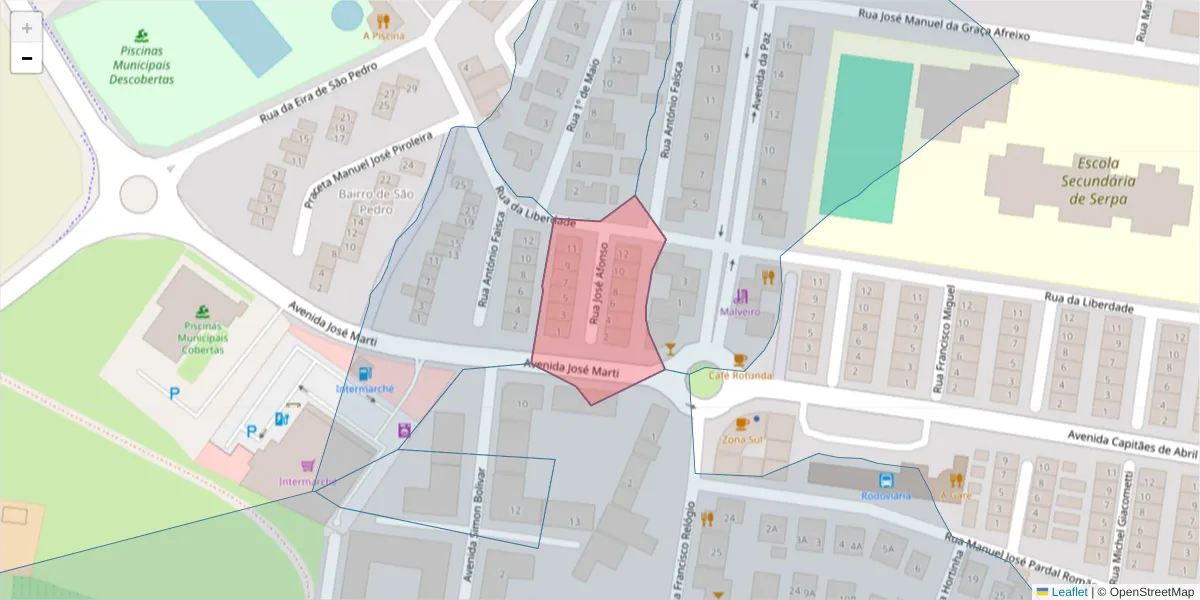 Mapa detalhado do código postal 7830-357 com limites, códigos postais vizinhos e agências dos correios