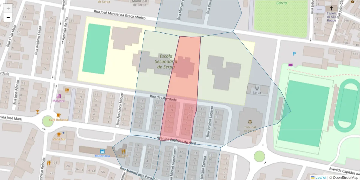 Mapa detalhado do código postal 7830-359 com limites, códigos postais vizinhos e agências dos correios