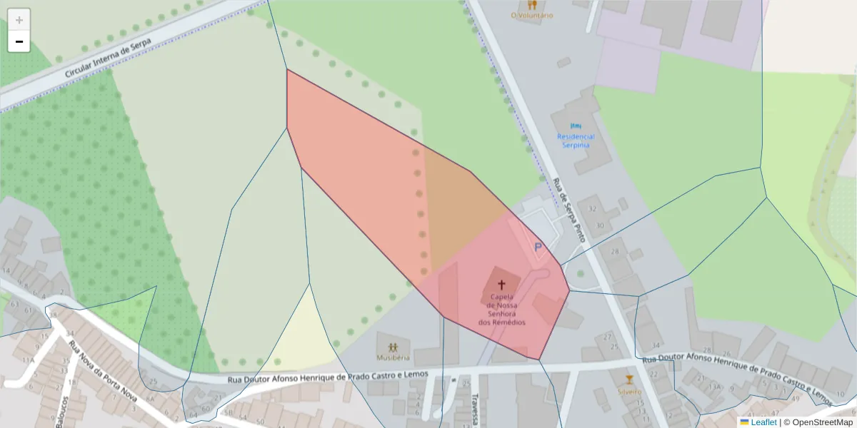 Mapa detalhado do código postal 7830-387 com limites, códigos postais vizinhos e agências dos correios