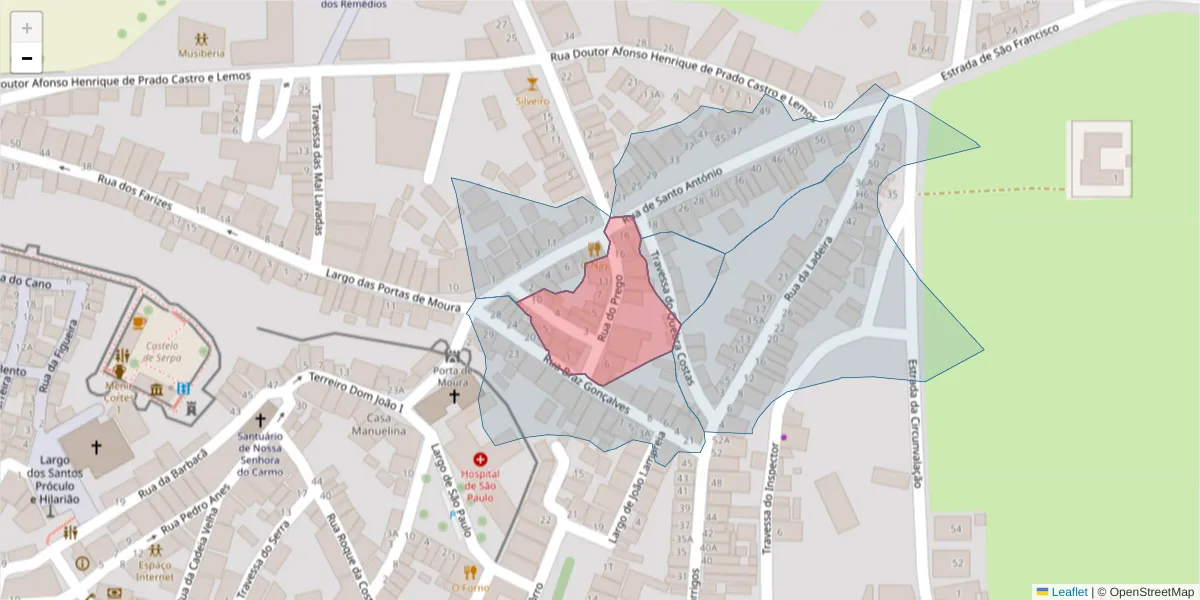 Mapa detalhado do código postal 7830-394 com limites, códigos postais vizinhos e agências dos correios